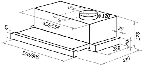 Товар Встраиваемая вытяжка Homsair Flat 60 нержавеющая сталь VSK2204585