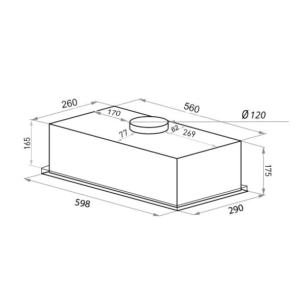 Товар Встраиваемая вытяжка Homsair Camelia Power 60 черный VSK2266879