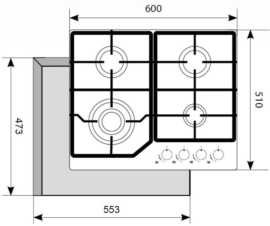 Товар Варочная панель из закаленного стекла Akpo PGA 604 FGC BL VSK2253964